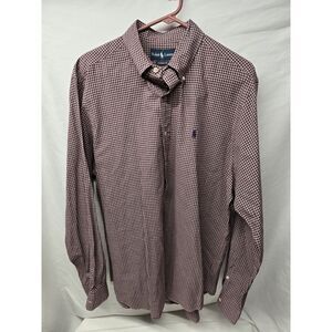 Polo Ralph Lauren Shirt Men XL Red Gingham‎ Check Casual Office Button Down